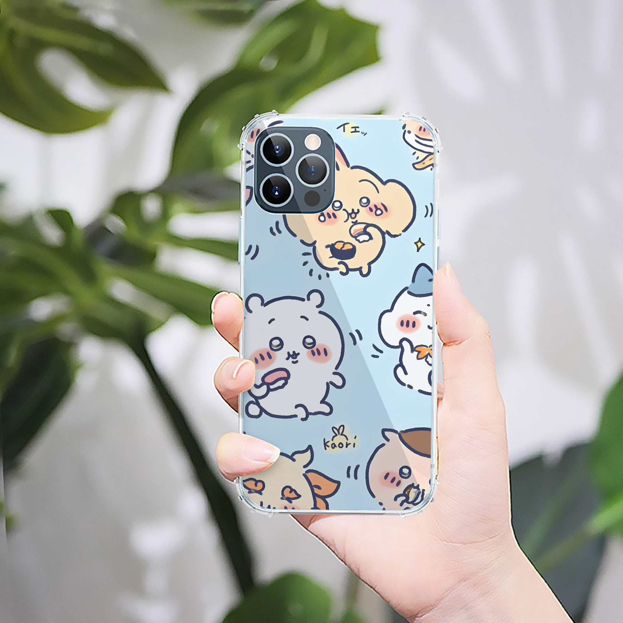 （画像用） ちいかわ Chii-kawa 【iPhone 12シリーズ対応】透明スマホケース（クリアソフトケース）